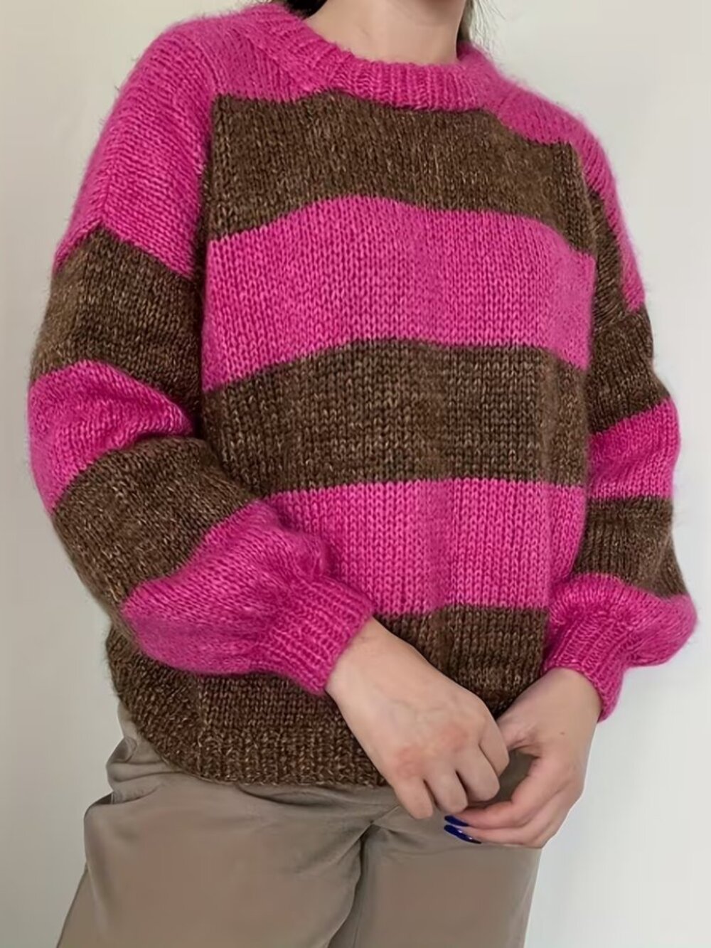 Raspberry Chocolate Striped Sweater TEMPORARILY UNAVAILABLE DO NOT PURCHASE